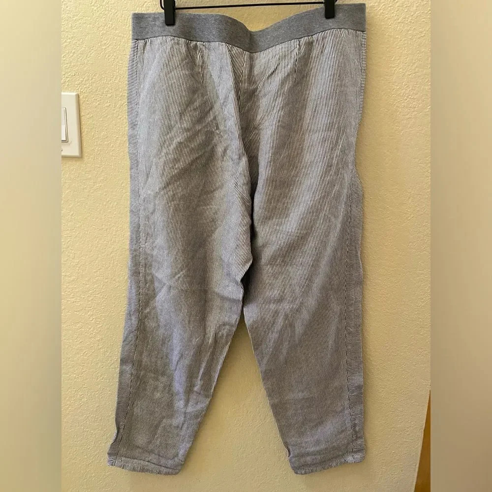 J. Jill Gray Striped Linen Blend Pants - Picture 2 of 5